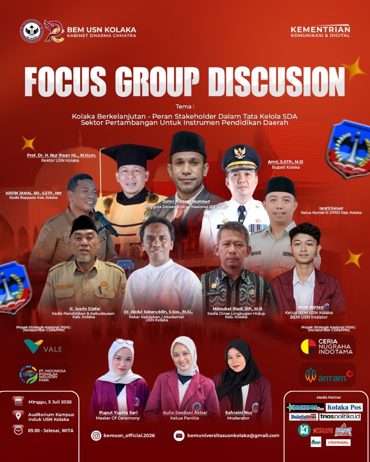 BEM USN Kolaka Gelar Focus Group Discussion Bahas Tata Kelola SDA untuk Pendidikan Daerah