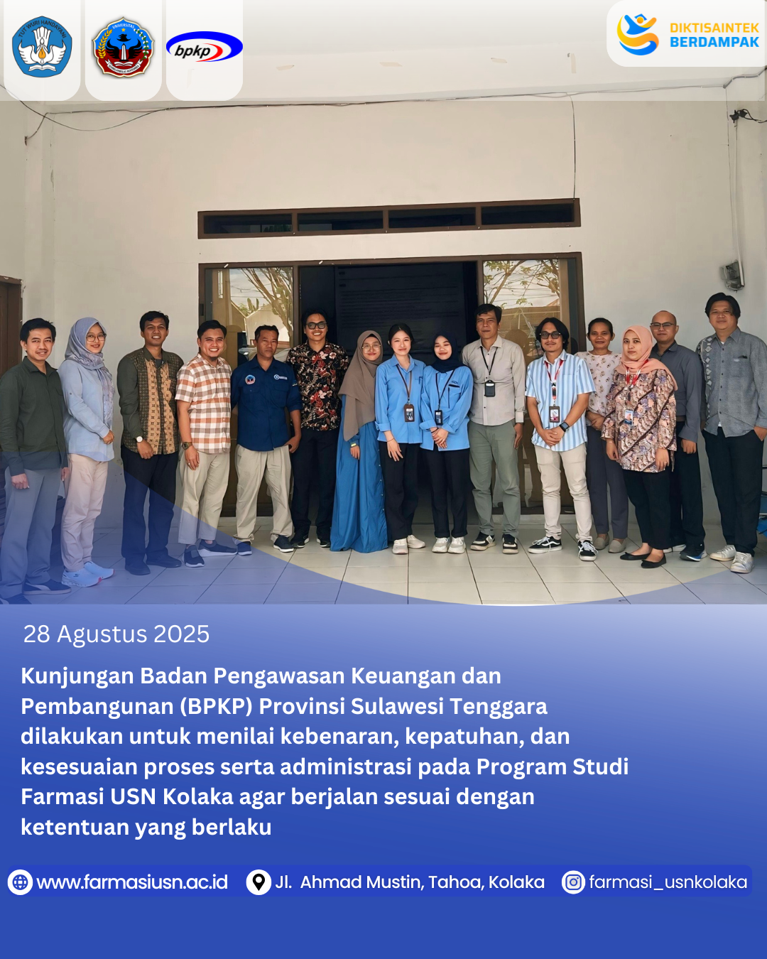 BPKP Sulawesi Tenggara Kunjungi Prodi Farmasi FST Universitas Sembilanbelas November Kolaka